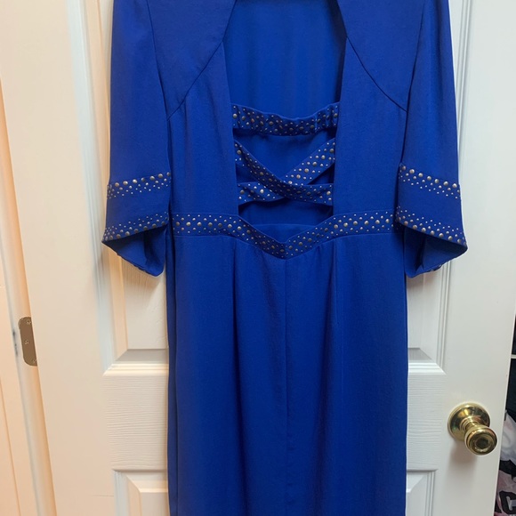 BCBG Max Azaria brilliant blue studded dress - Picture 4 of 4